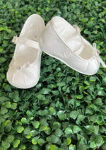 Girls’ Satin Maryjane Baptism Shoes with Bow Detail