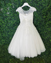 Michelina Bimbi Floral Embroidery Bow Shoulder Communion A-lineGown J4211