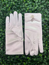 Bella Bow Girl’s White Satin Bow Gloves