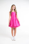 Zoë Girls' Fuchsia Satin Special Occasion Dress