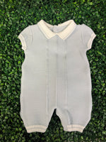 Dolce Goccia Boys' Blue Cotton Knit Romper