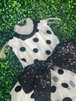 Girls’ Black and White Polka Dot Party Dress