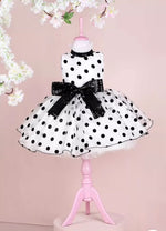 Girls’ Black and White Polka Dot Party Dress