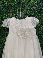 Nan & Jan Beaded Flower Lace Christening Gown - Eloise