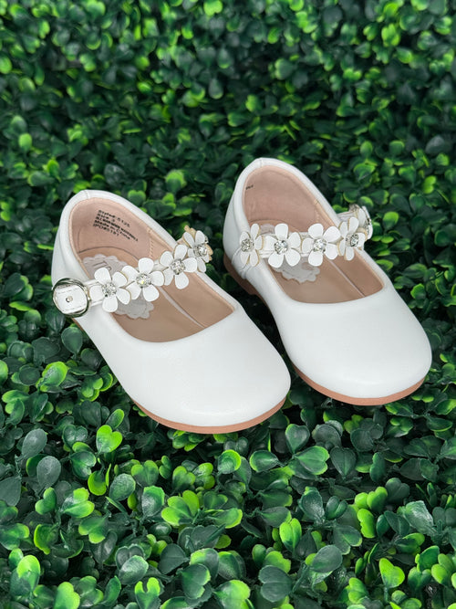 Girls MaryJane with Rhinstone Flower Strap S125