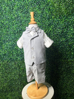 Michelina Bimbi 4 Piece Gray Linen Shorts and Vest Outfit