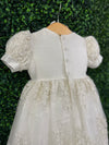 Piccolo Bacio Girls' Raw Silk and Lace Baptism Gown Katrina