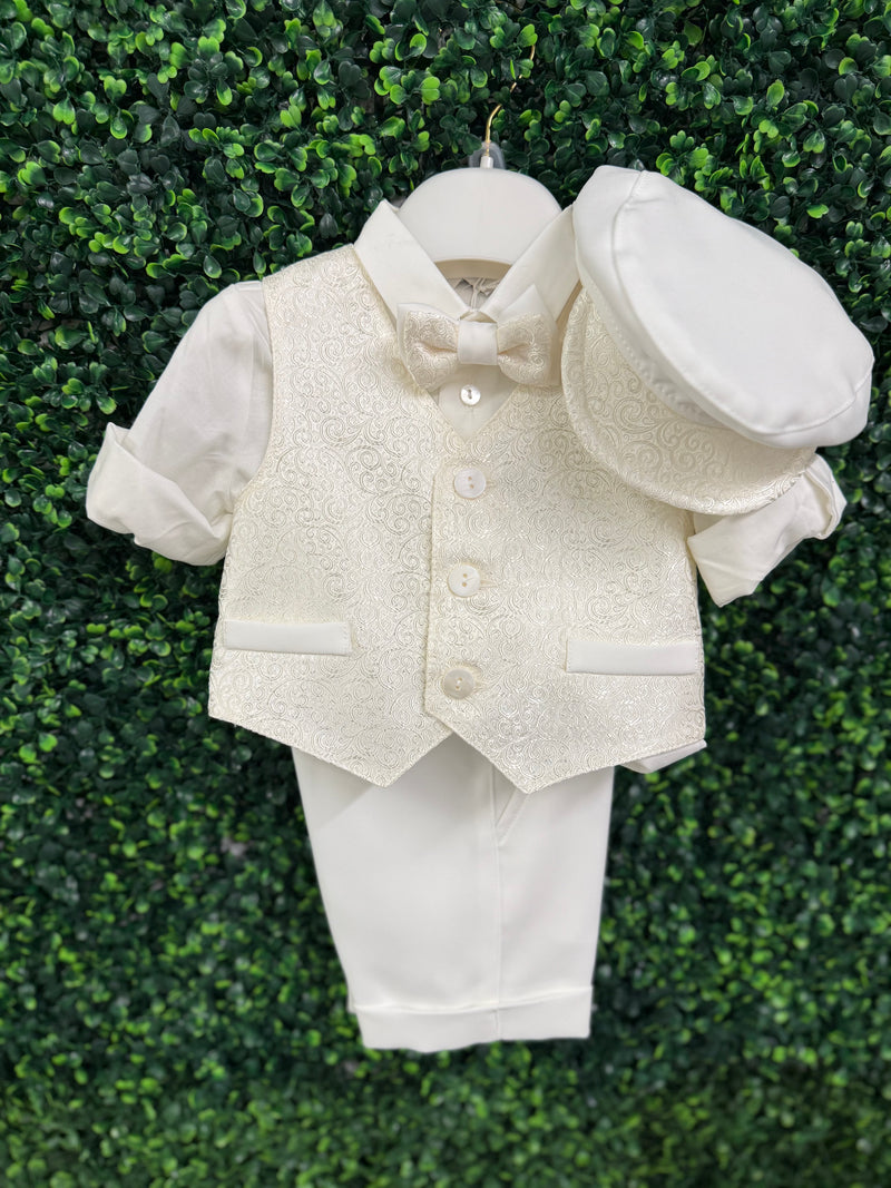Michelina Bimbi Boys Brocade Vest Christening Knickers Outfit