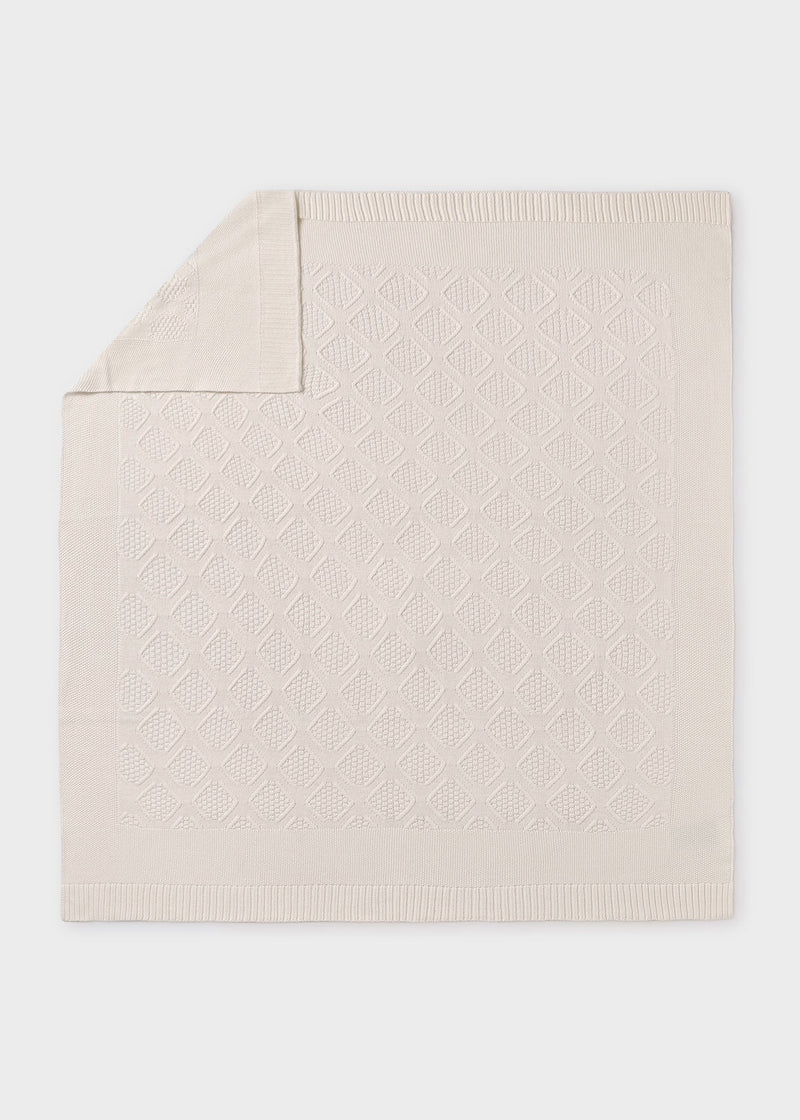 Mayoral Girls' Ecru Cotton Baby Blanket