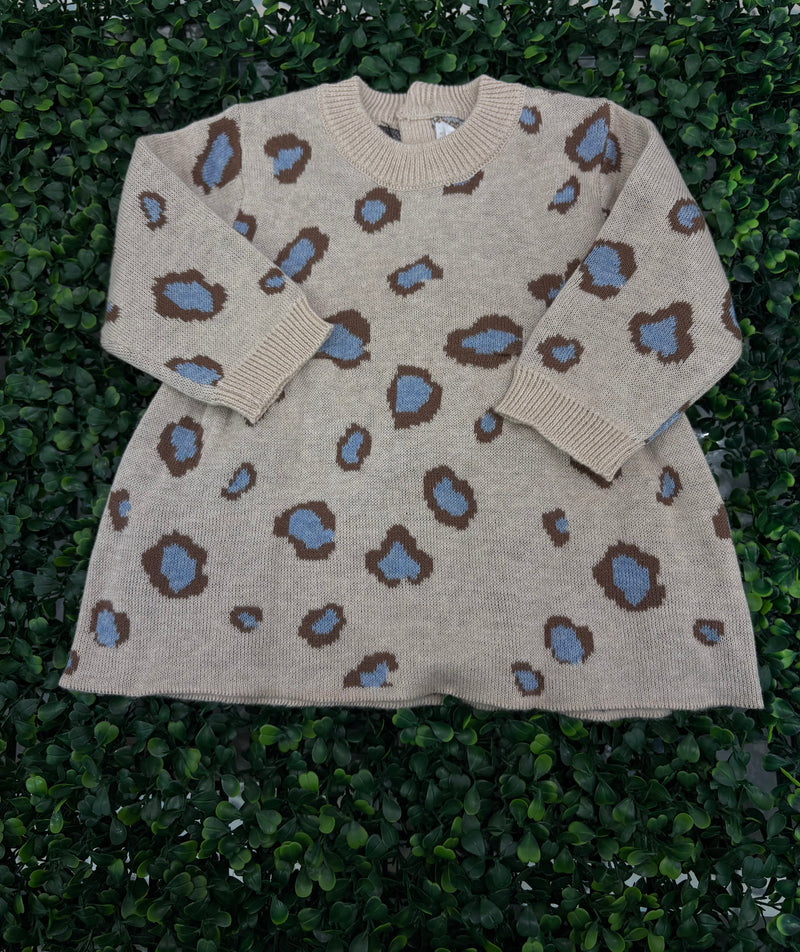 Mayoral Girl’s Blue and Taupe Cheetah Two Piece Set 2732