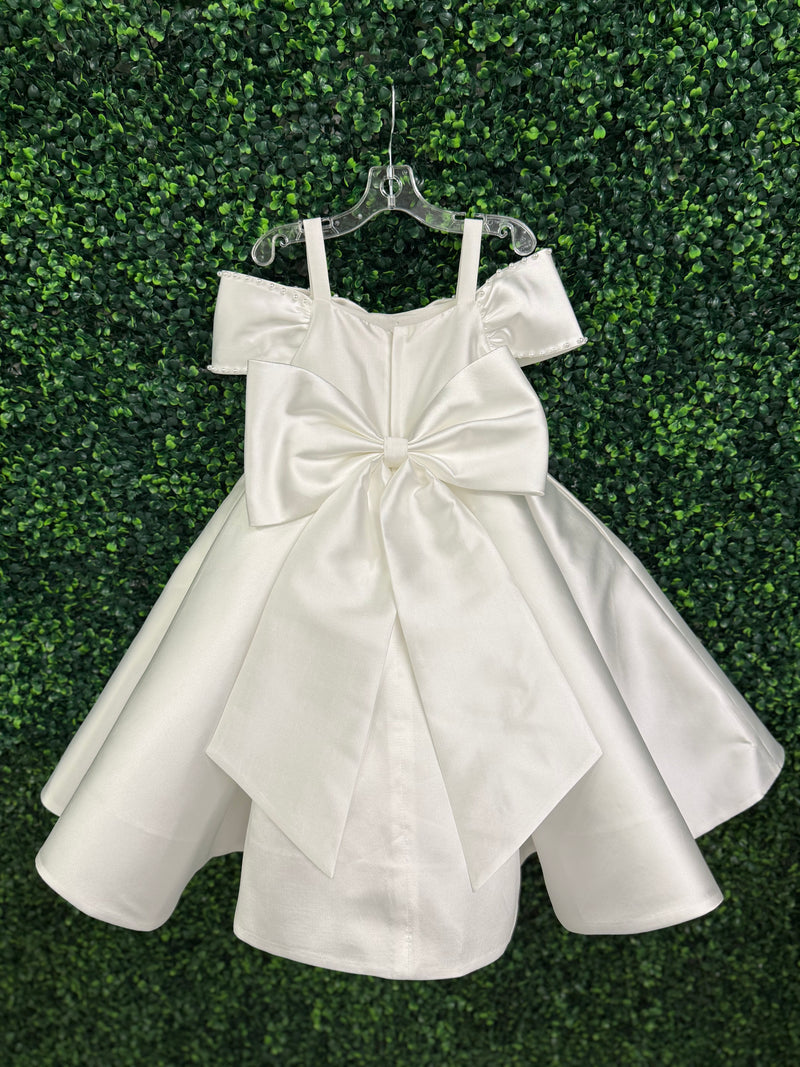 Princess Daliana White High Low Bow Gown D24465