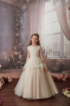 Princess Daliana Blush Beaded Peplum Party Dress