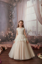 Princess Daliana Blush Beaded Peplum Party Dress