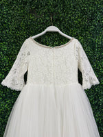 Teter Warm 3/4 Sleeve Rhinestone Neckline Lace Gown XGS06