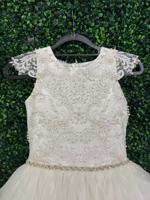 Nan & Jan Pearl and Lace Communion Gown - Luna
