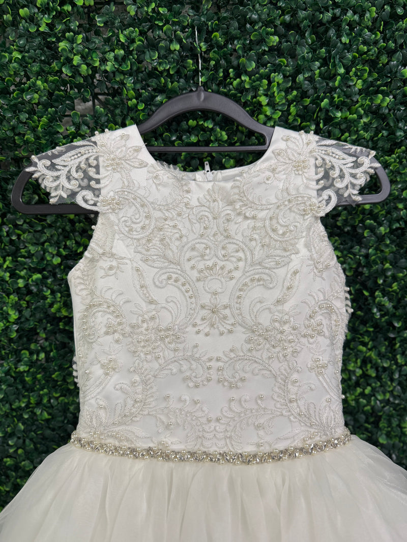 Nan & Jan Pearl and Lace Communion Gown - Luna