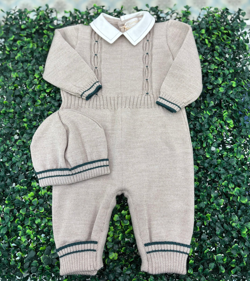 Bimbalo Boys' Taupe Cotton Knit Outfit