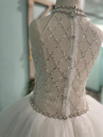 Christie Helene Custom Made Couture Beaded Halter Silk Gown Amy Lynn