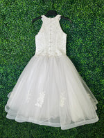 Christie Helen Girls’ Halter Beaded Tulle Gown- Sample Sale