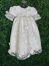 Macis Design Contrast Flower Christening Gown & Accessories CH258