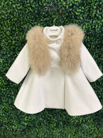 Bimbalò Girls’ Fur Trim Peacoat