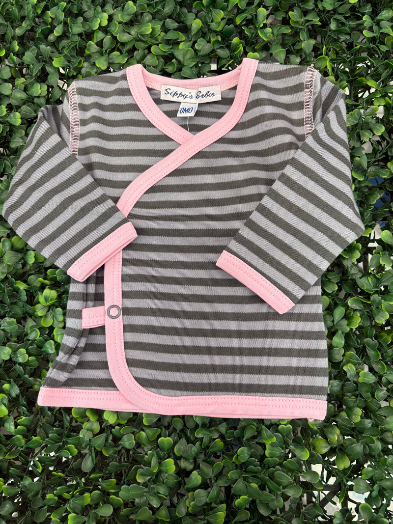 Sippy Baby Girls' Pima Cotton 3pc Striped Set