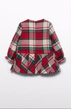 Mayoral Girl’s Red Plaid Dress with Velvet Bow 5509