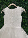 Macis Design Floral Lace and Tiered Skirt Communion Gown 19416A