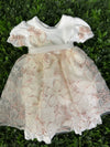 Bebe Gabrielle Girls’  Ivory and Mauve Pink Daisy Lace Changing Outfit 3835-2