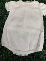 Martin Aranda White Knit Lace Romper