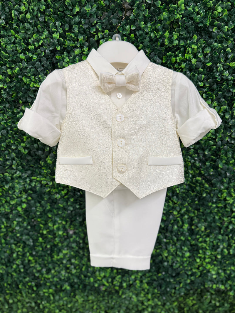 Michelina Bimbi Boys Brocade Vest Christening Knickers Outfit