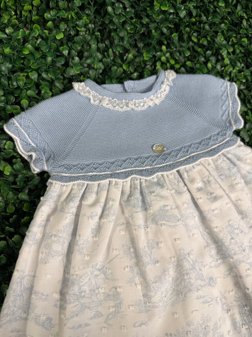 Martin Armanda Blue Toile Cotton Bloomer Set