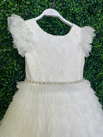 Teter Warm Ruffle Sleeve Tiered Tulle Gown GS42