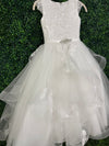 Macis Design Floral Lace and Tiered Skirt Communion Gown 19416A