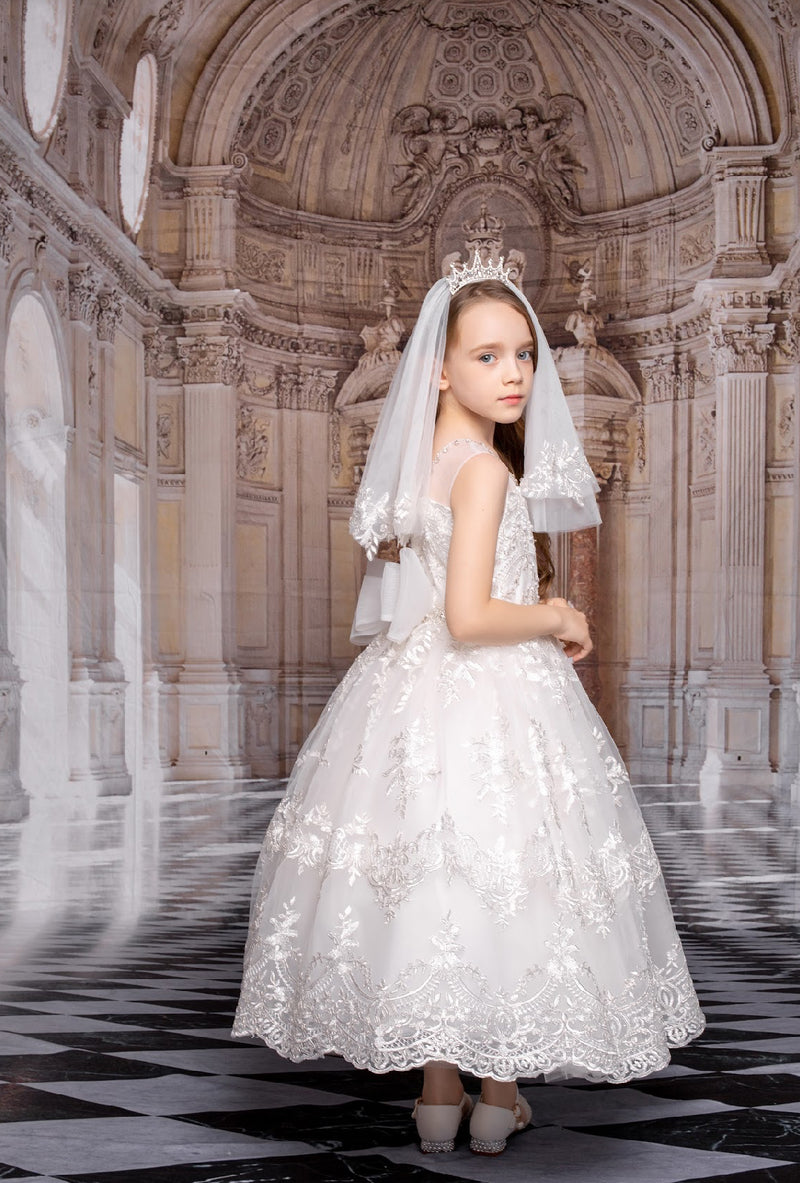 princess daliana flower girl dress Princess Daliana Embellished Tulle Flower Girl Dress