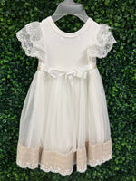 Macis Design Girls’ Taupe and Lace Changing Outfit 376A