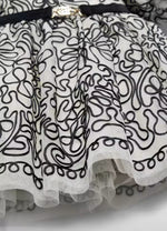 Abel & Lula Girls’ Black and White Embroidered Dress 5524