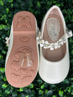 Girls MaryJane with Rhinstone Flower Strap S125