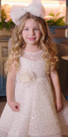Dolce Bambini Pearl and Sequins Organza Dress