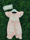 Bebe Gabrielle Pink Cotton Newborn Romper