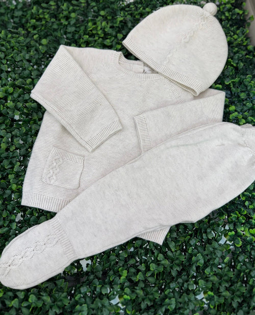 Mayoral Baby Neutral Knit Three Piece Outfit 2564