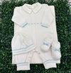 Sara’s Favorite! Made in Italy!  Bimbalo Boys' White / Blue 4pc Set