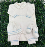 Sara’s Favorite! Made in Italy!  Bimbalo Boys' White / Blue 4pc Set