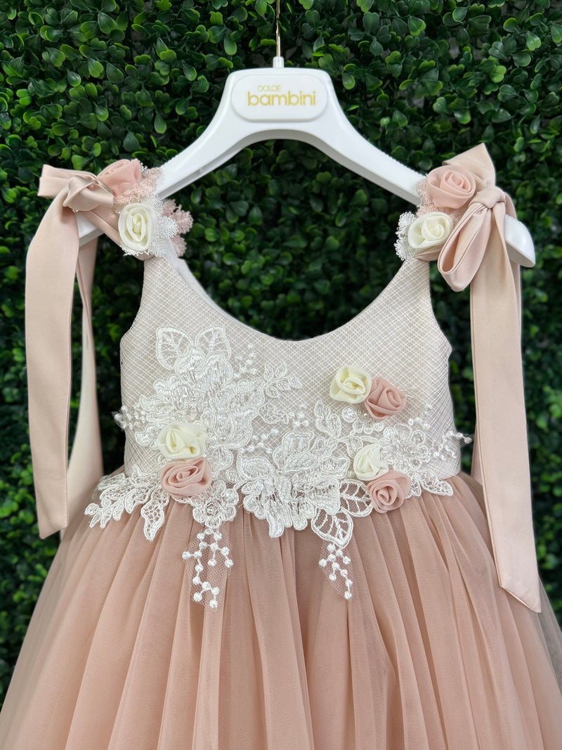 Dolce Bambini Dusty Rose Lace Dress