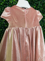 Made In Italy! Michelina Bimbi Girls' Pink Opalescent Velvet A-line Dress