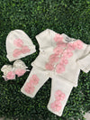 Girls’ Cotton Knit Cherry Blossom Set