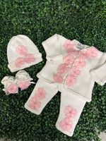 Girls’ Cotton Knit Cherry Blossom Set