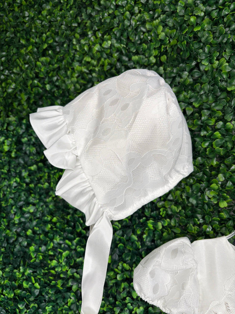Macis Design Girls’ Delicate Pearl and Lace Christening Gown CH12502