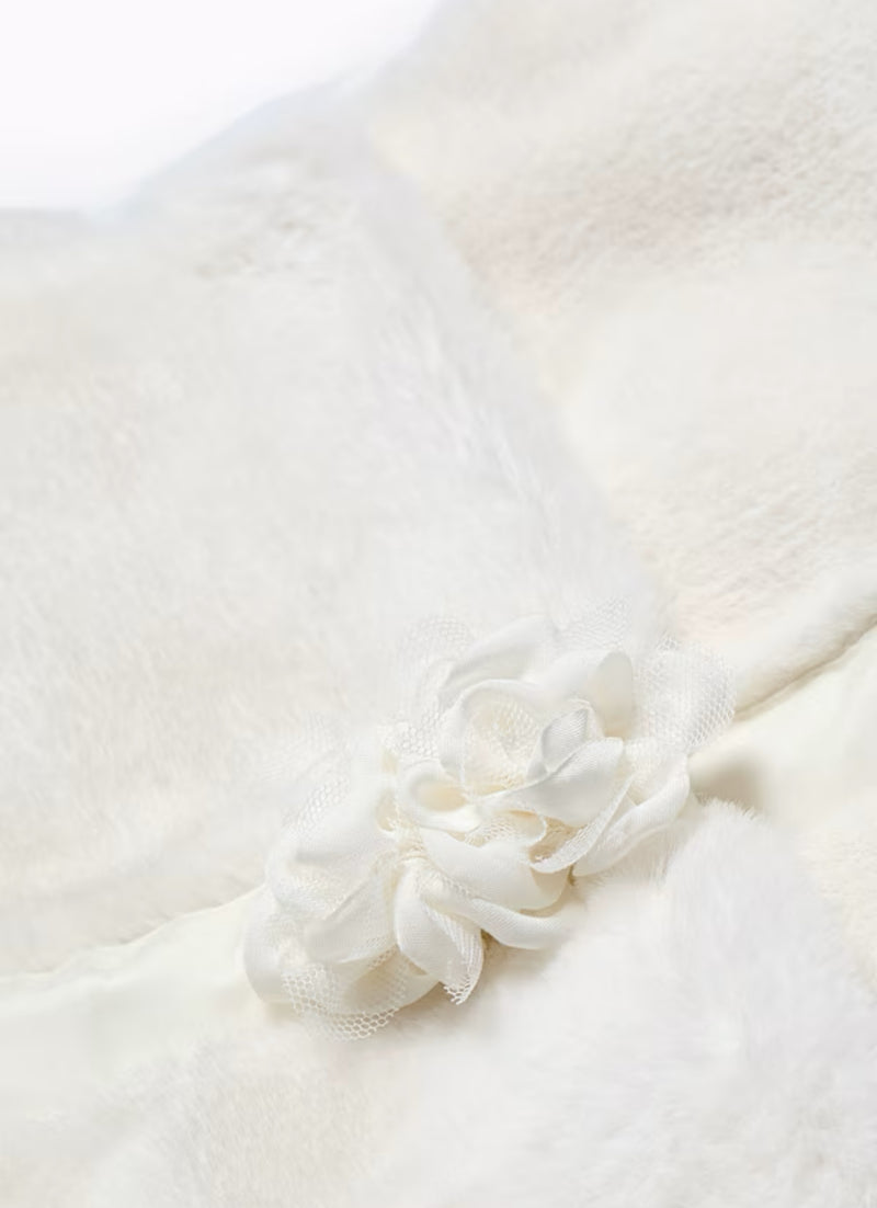 Abel & Lula Girls’ Off White Fur Bolero 5818