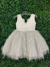 Tha Designs Girls’ White Feathered Party Dress